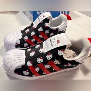 New adidas Superstar 360 C Hello Kitty black big kids sneakers size 1.5 youth